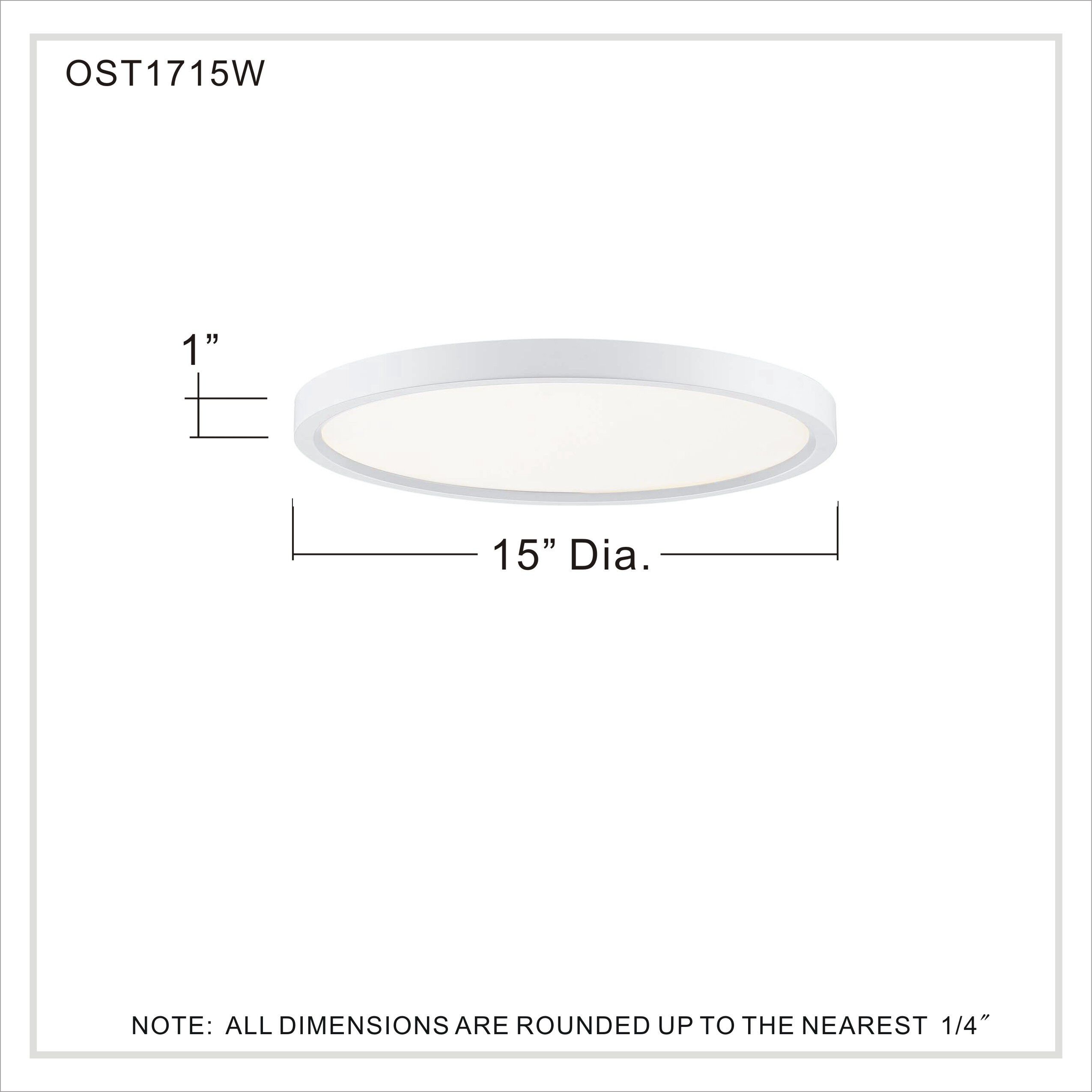 Outskirts LED 15 inch Fresco Flush Mount Ceiling Light in Italian Fresco