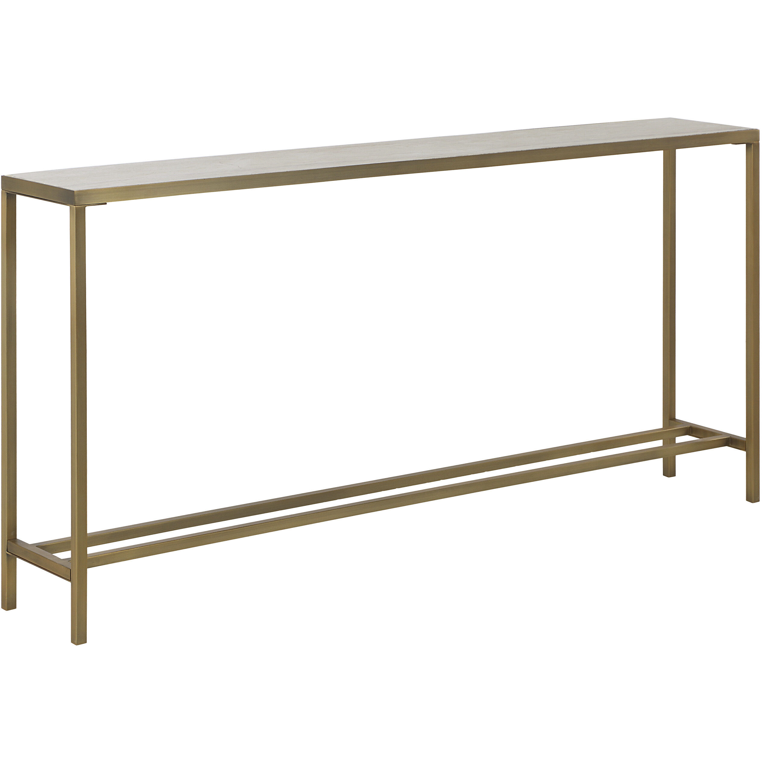 Bodin 30 inch Antique Brushed Brass and Natural Console Table
