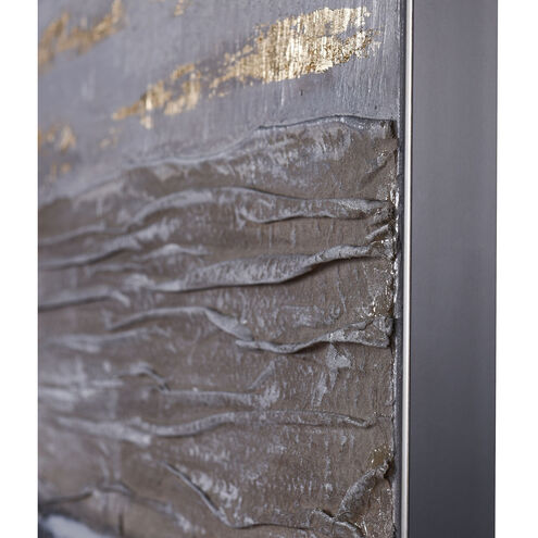 Ash Coast Abstract Brown-Metallic Gold-and White Multi-color-Painted Wall Art