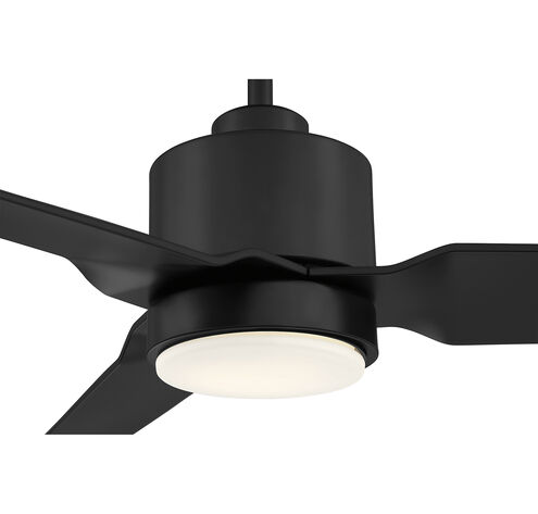 Modern 52 inch Matte Black with Black Blades Ceiling Fan