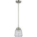 Nouveau Chatham LED 6 inch Brushed Satin Nickel Mini Pendant Ceiling Light in Clear, Nouveau