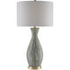 Rana 32 inch 150 watt Light Green/White/Silver Leaf Table Lamp Portable Light