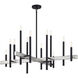 Denmark 12 Light 42 inch Black with Brushed Nickel Accents Foyer Chandelier Ceiling Light