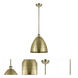 Ballston Dome LED 12 inch Antique Brass Pendant Ceiling Light