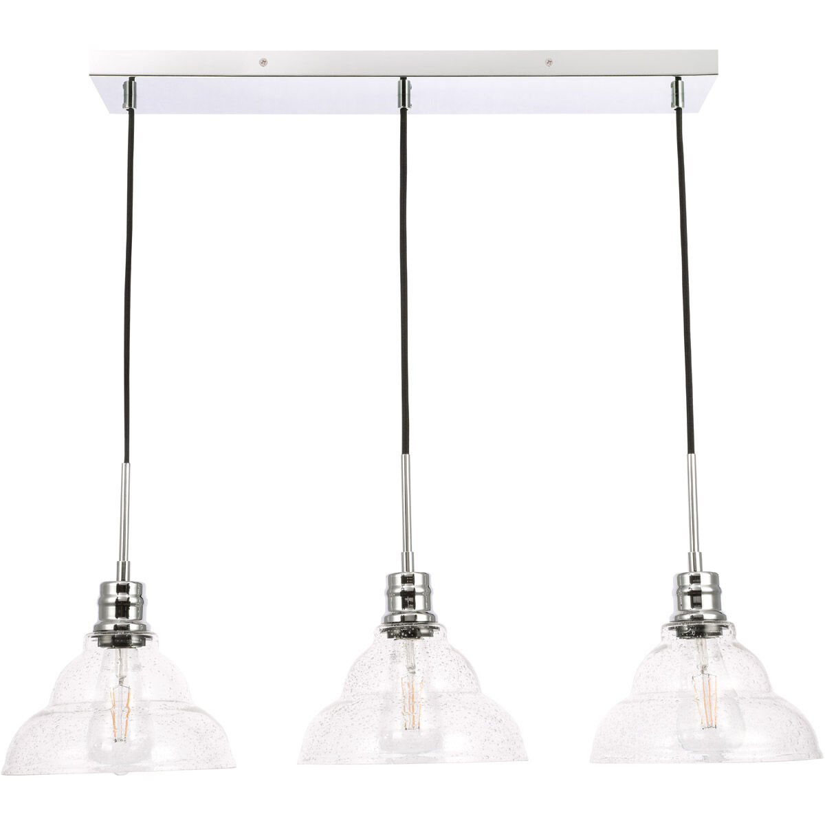 Clive 3 Light 35 inch Chrome Pendant Ceiling Light