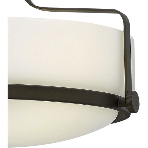 Harper 3 Light 14.5 inch Oil Rubbed Bronze Indoor Semi-Flush Mount Ceiling Light in White