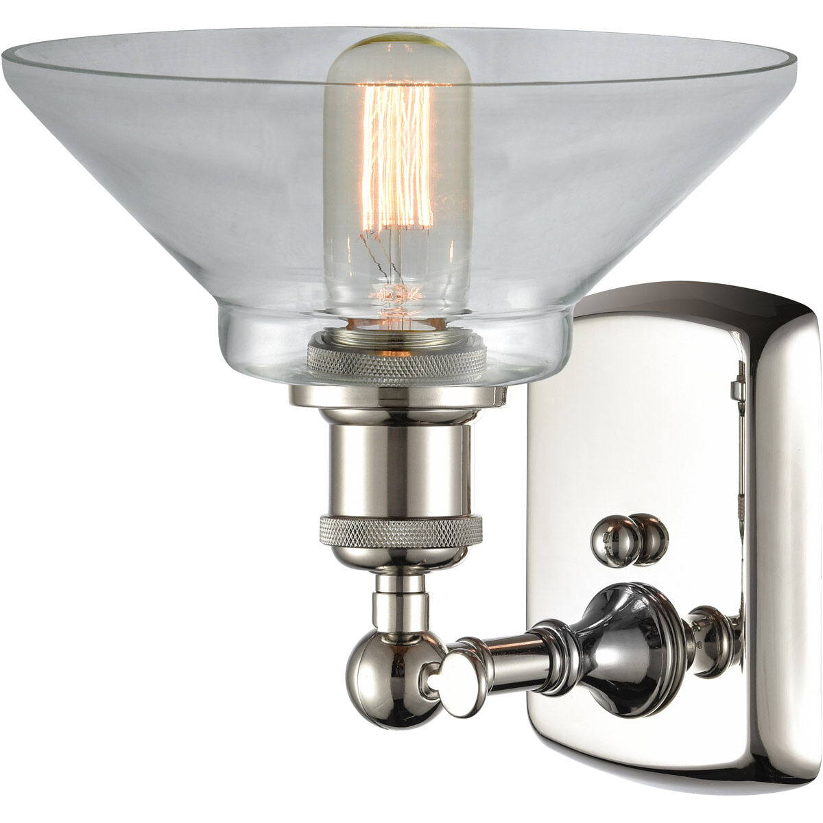 Ballston Orwell LED 8 inch Polished Nickel Sconce Wall Light in Clear Glass, Ballston