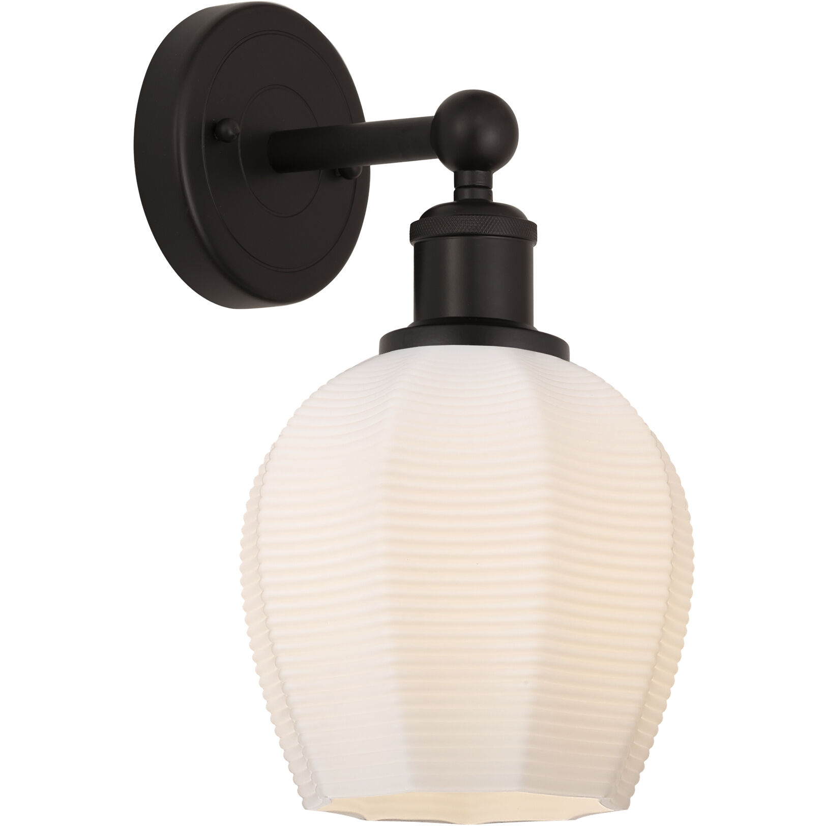 Edison Norfolk 1 Light 6 inch Oil Rubbed Bronze Sconce Wall Light in Matte White Glass