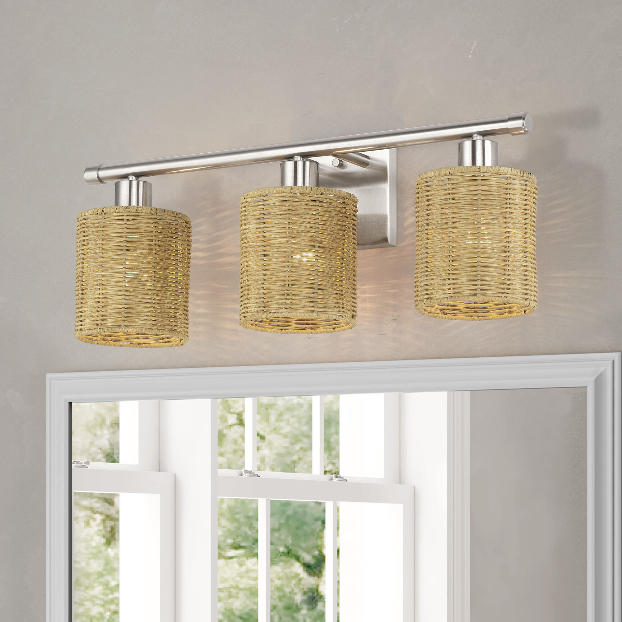 Weavington 3 Light 23.5 inch Brushed Nickel Vanity Wall Sconce Wall Light