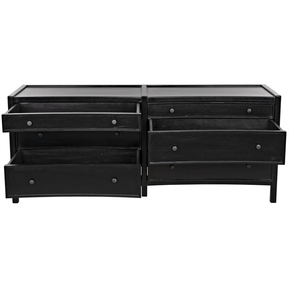 Hampton Hand Rubbed Black Dresser, 6 Drawer