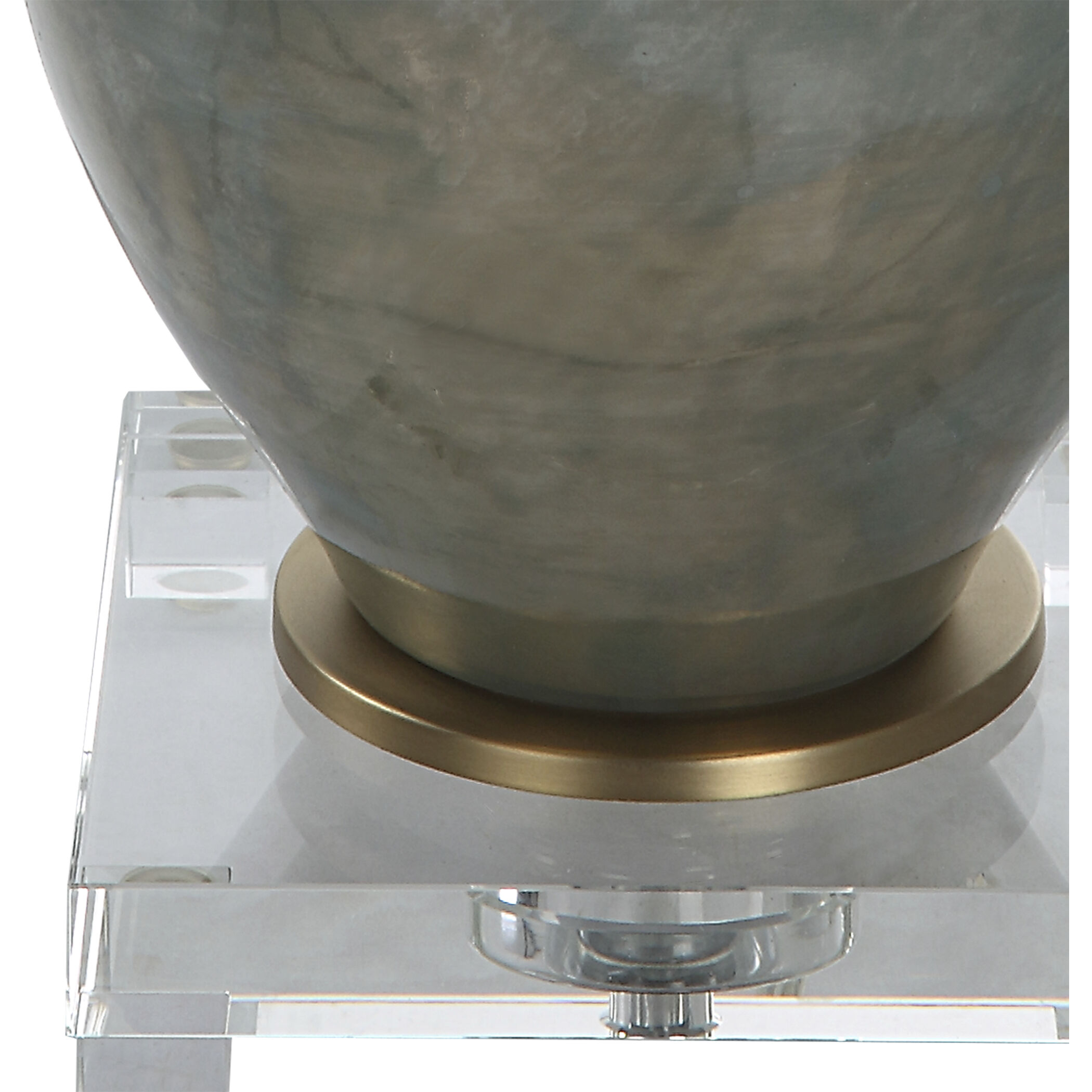 Cardoni 32.25 inch 60 watt White and Smoked Bronze with Brushed Brass Table Lamp Portable Light