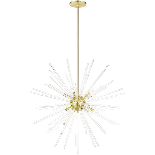 Utopia 12 Light 42 inch Satin Brass Foyer Pendant Chandelier Ceiling Light