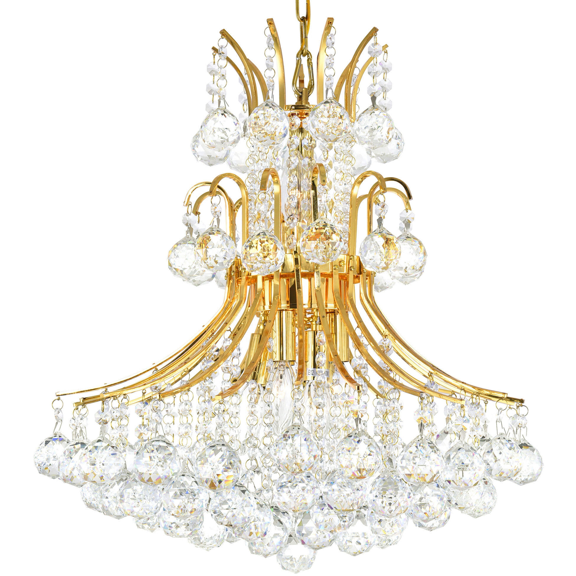 Princess 10 Light 24 inch Gold Down Chandelier Ceiling Light