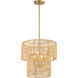 Bungalow Heaven 4 Light 16 inch Soft Brass Pendant Ceiling Light