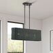 Weavington 3 Light 30 inch Black Linear Chandelier Ceiling Light, Medium
