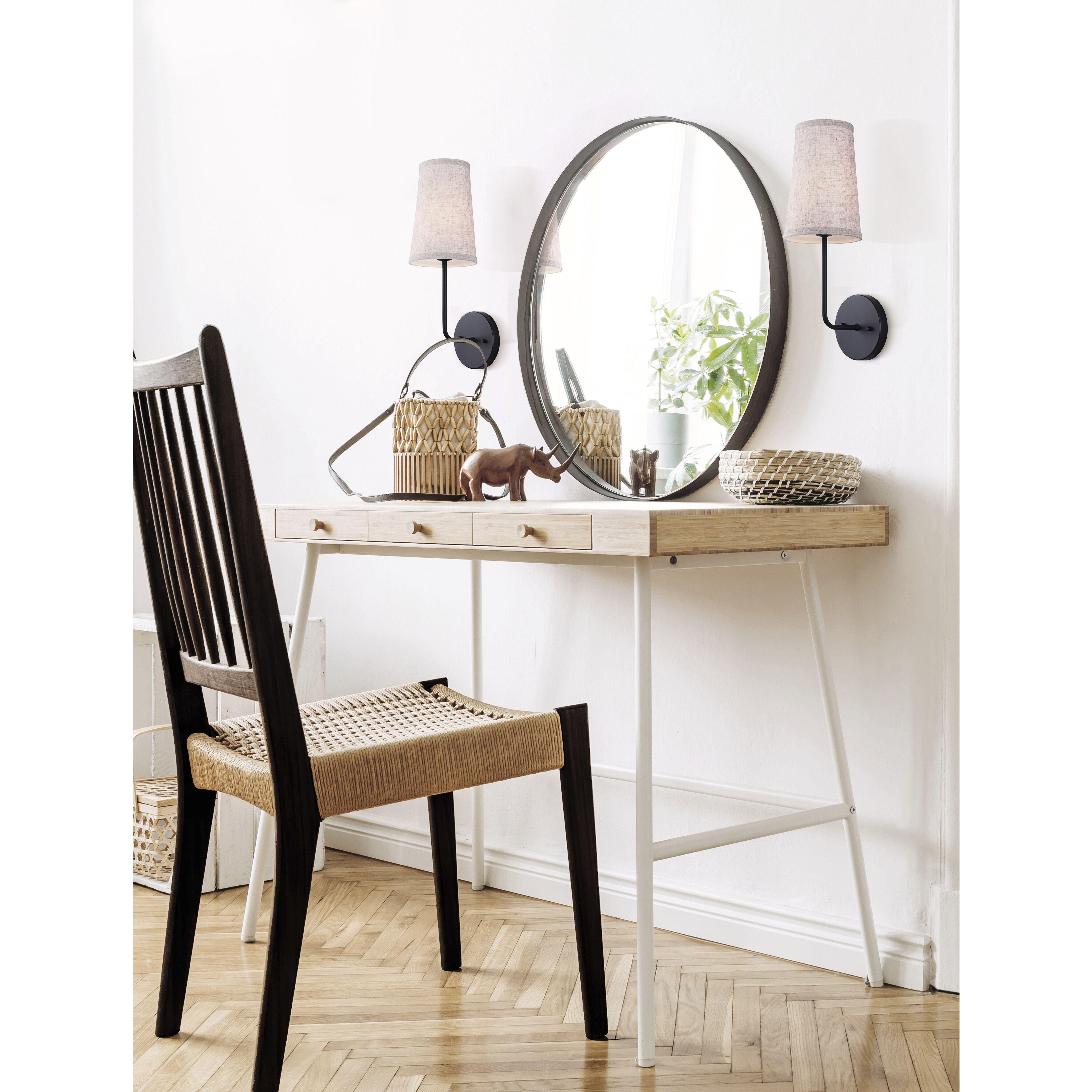 Oakly 1 Light 5.5 inch Black Wall Light