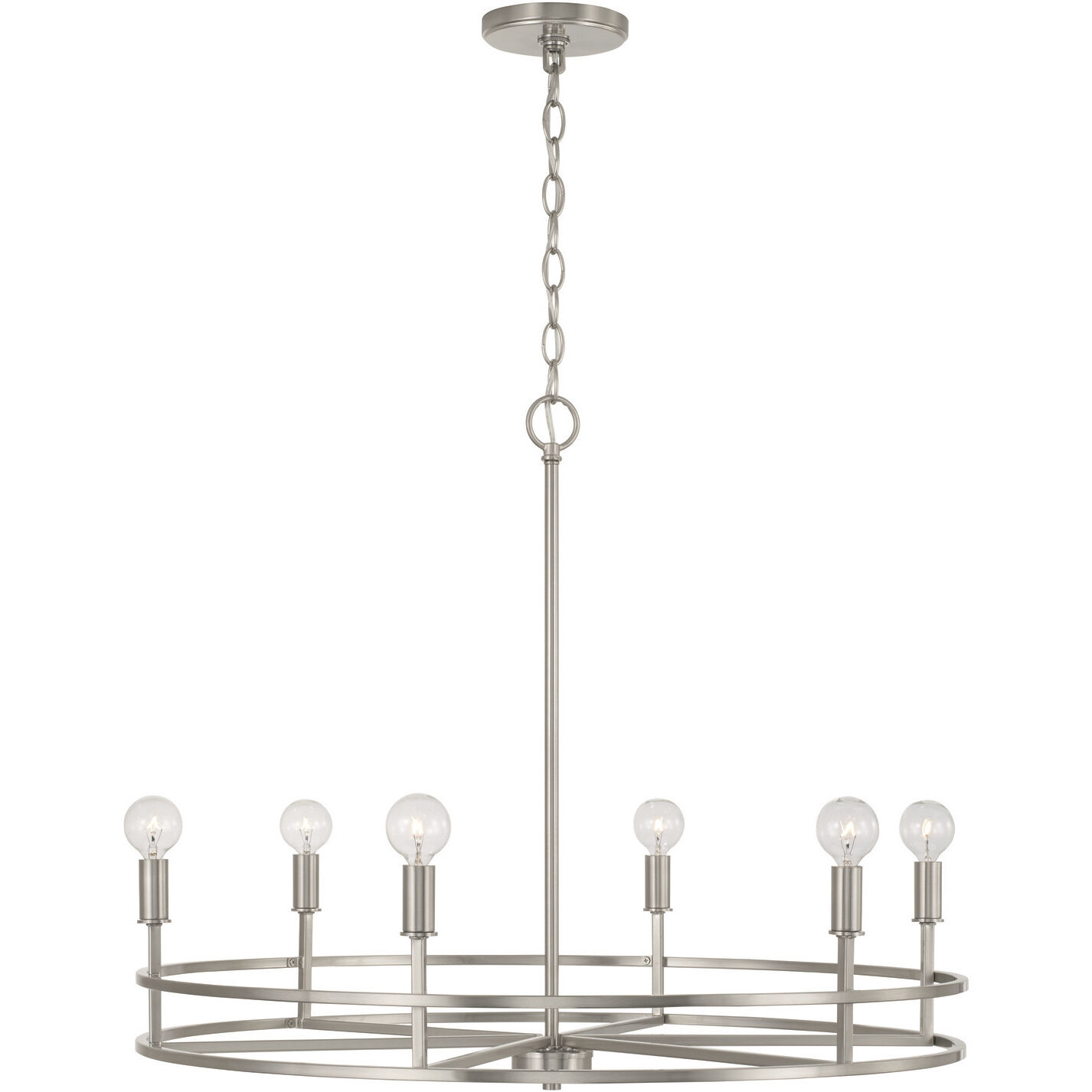 Fuller 6 Light 28 inch Brushed Nickel Chandelier Ceiling Light
