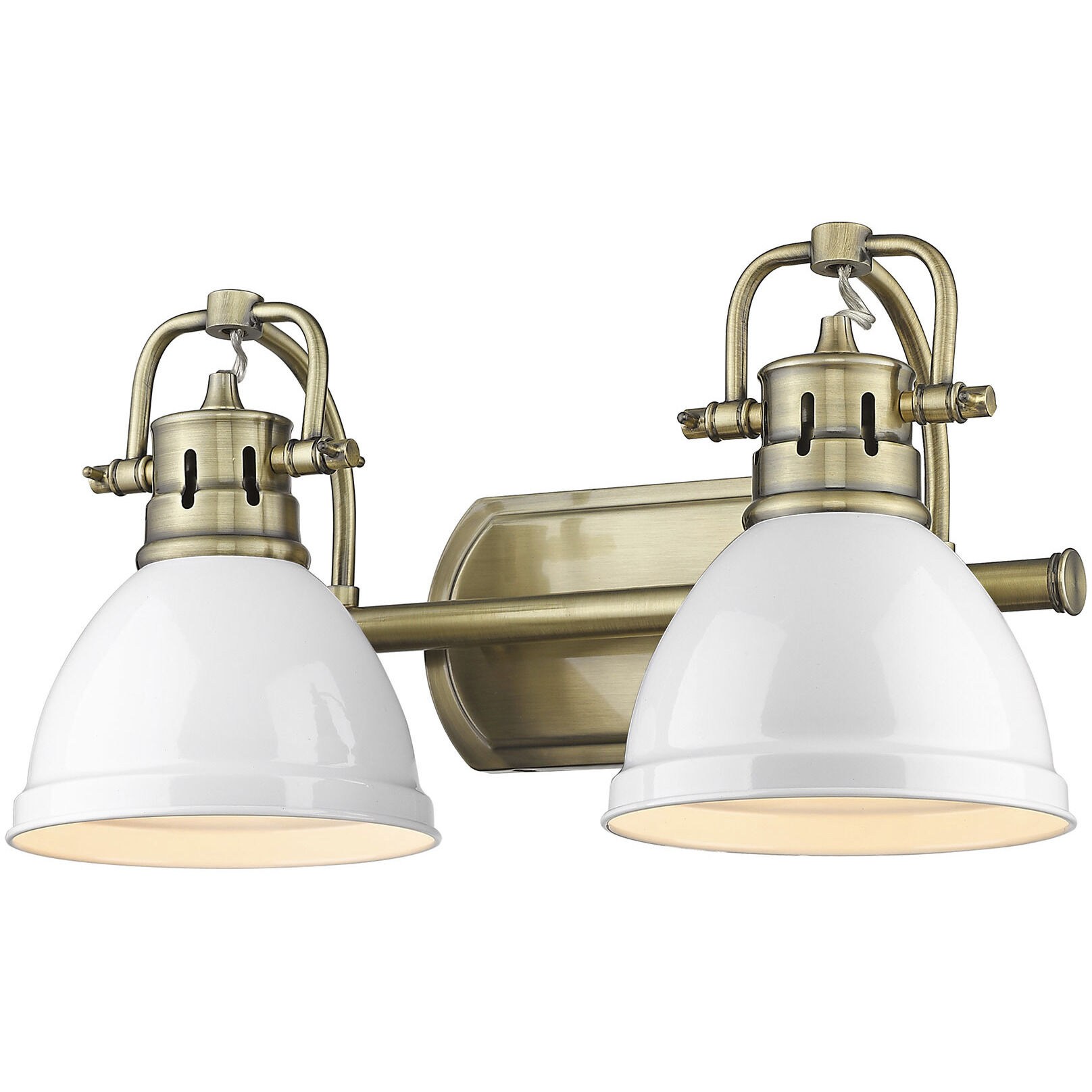 Yep Duncan Vanity Wall Light in Aged Brass, Matte White