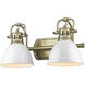 Yep Duncan Vanity Wall Light in Aged Brass, Matte White