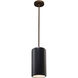Radiance Collection 1 Light 7 inch Carbon Matte Black with Dark Bronze Pendant Ceiling Light
