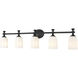 Orion 5 Light 40.25 inch Matte Black Bath Vanity Light Wall Light