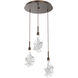 Blossom LED 17.7 inch Flat Bronze Chandelier Ceiling Light in 3000K LED, Multi-Port