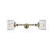 Franklin Restoration Large Bell 2 Light 8 inch Antique Brass Bath Vanity Light Wall Light in Incandescent, Clear Glass, Franklin Restoration