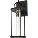 Zev 1 Light 15 inch Black Outdoor Wall Sconce