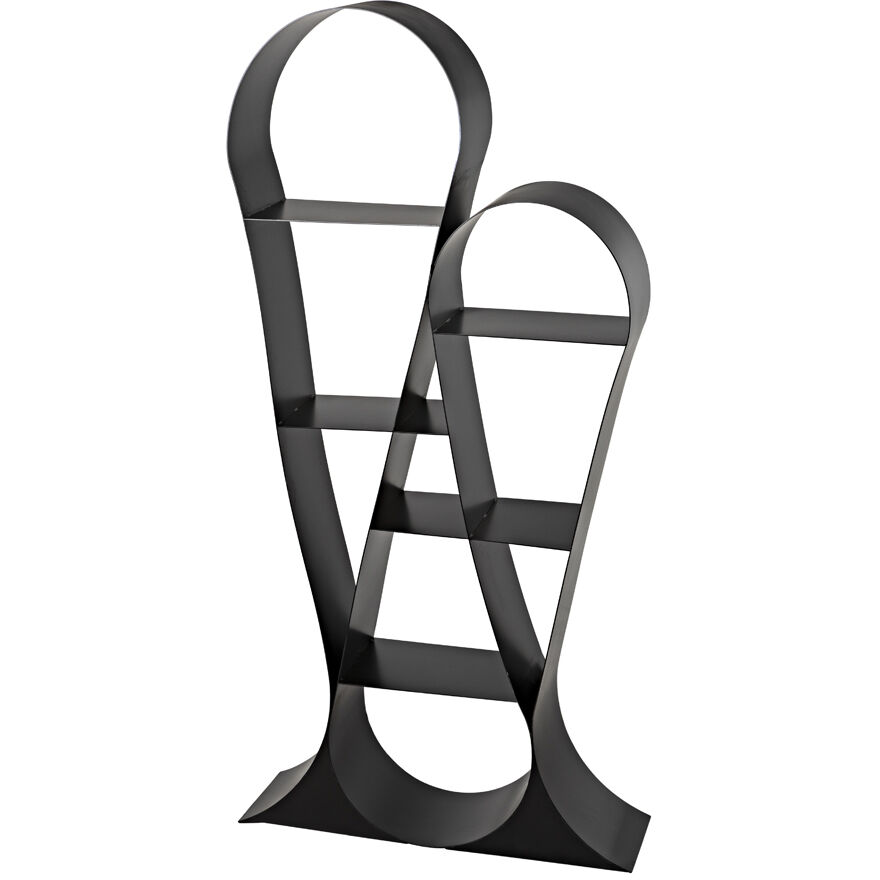 Zaha Matte Black Bookcase