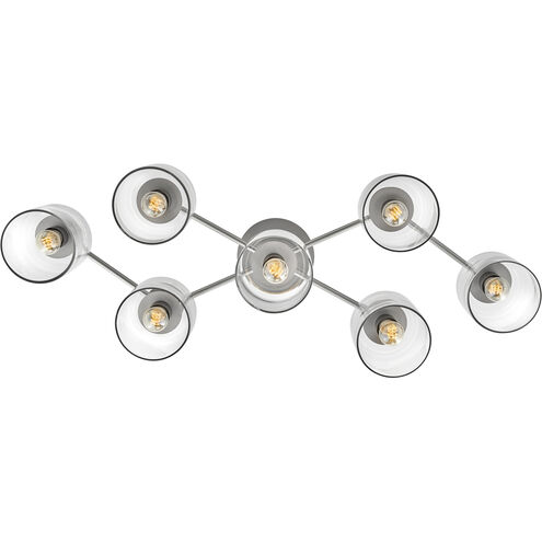 Axel LED 59 inch Brushed Nickel with Black Indoor Semi-Flush Mount Ceiling Light