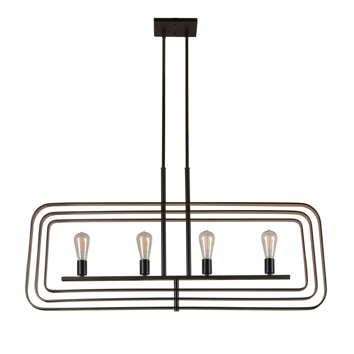 Signature 4 Light 3 inch Black and Gold Chandelier Ceiling Light