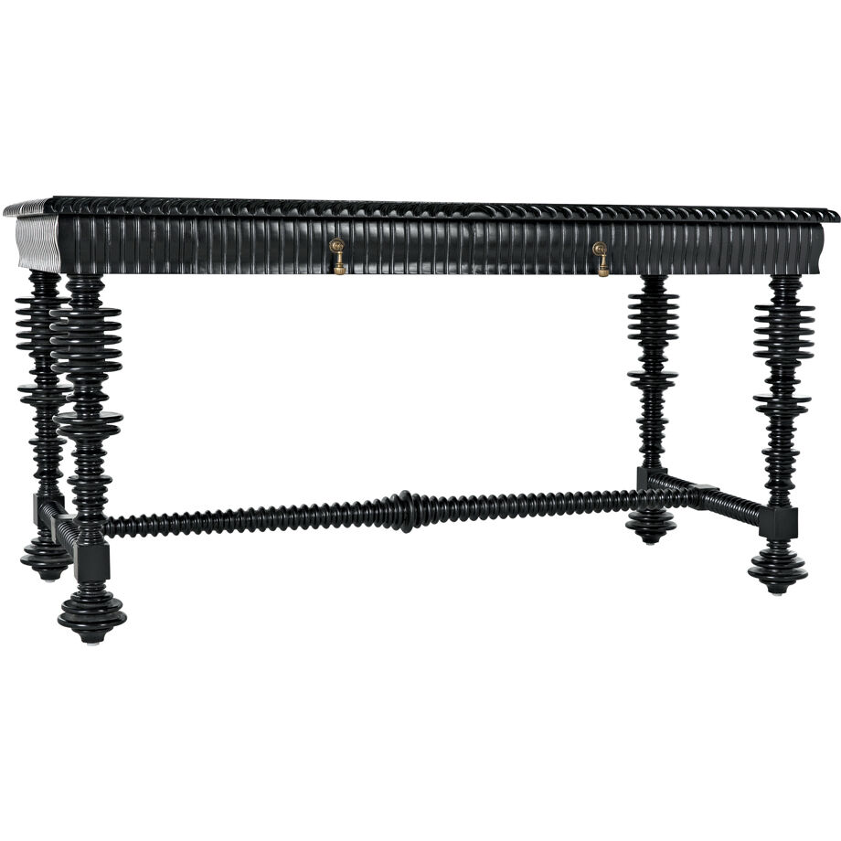 Portuguese 60 X 28 inch Hand Rubbed Black Desk, Small