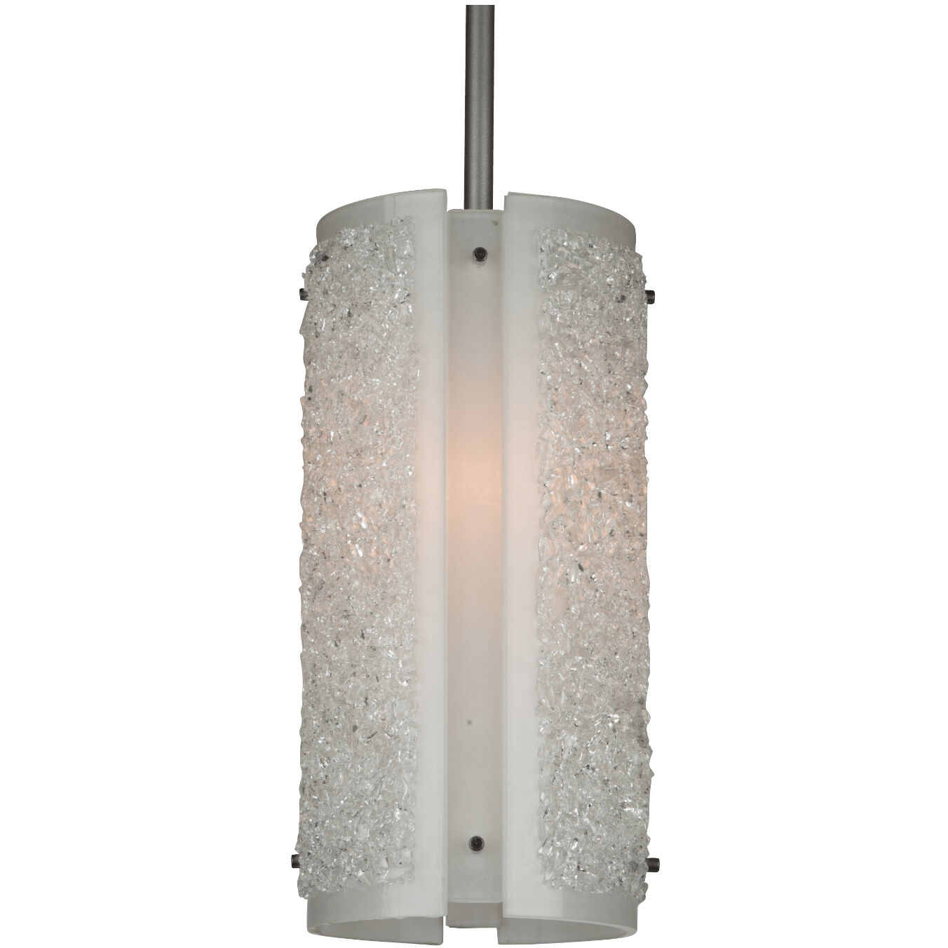 Textured Glass 1 Light 5.7 inch Classic Silver Pendant Ceiling Light in Adjustable Cord, Frosted Granite