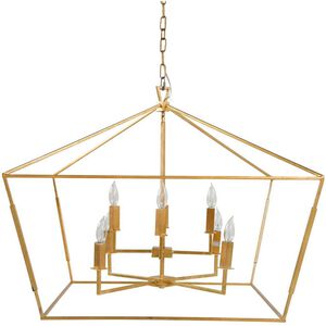 Adler 8 Light 32.5 inch Vintage Gold Chandelier Ceiling Light