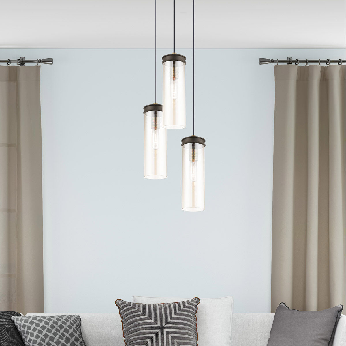 Art Glass 1 Light 5 inch Bronze Mini Pendant Ceiling Light