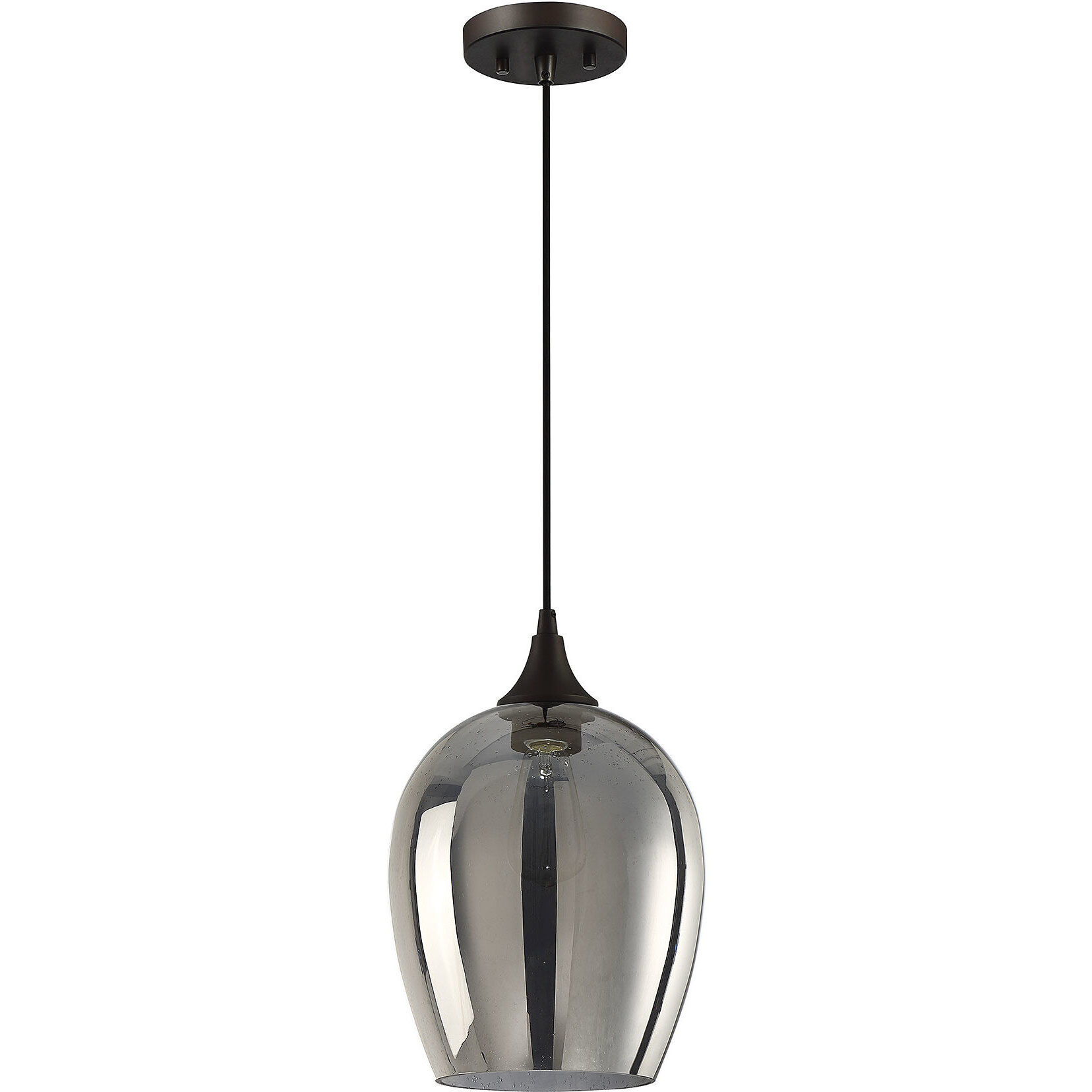 Industrial 1 Light 10 inch Oil Rubbed Bronze Mini-Pendant Ceiling Light