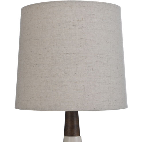 Signature 19 inch 60.00 watt White Washed Wood and Cream Table Lamp Portable Light