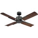 Cervantes 56 inch Oil Rubbed Bronze and Dark Walnut with Dark Walnut Blades Downrod Ceiling Fan in 2700K, Oil Rubbed Bronze Dark Walnut