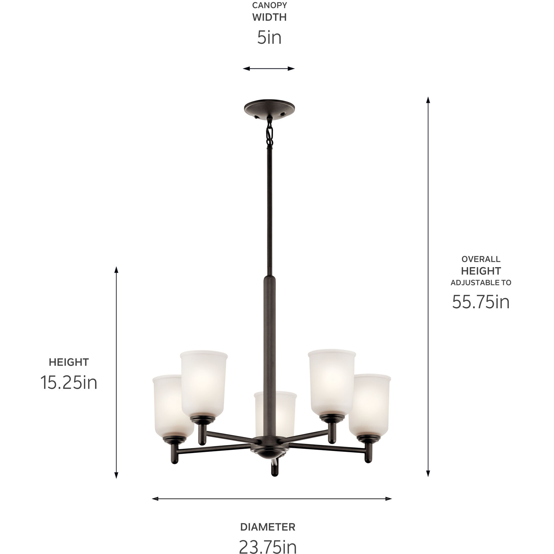Shailene 5 Light 23.5 inch Olde Bronze Chandelier 1 Tier Medium Ceiling Light, 1 Tier Medium