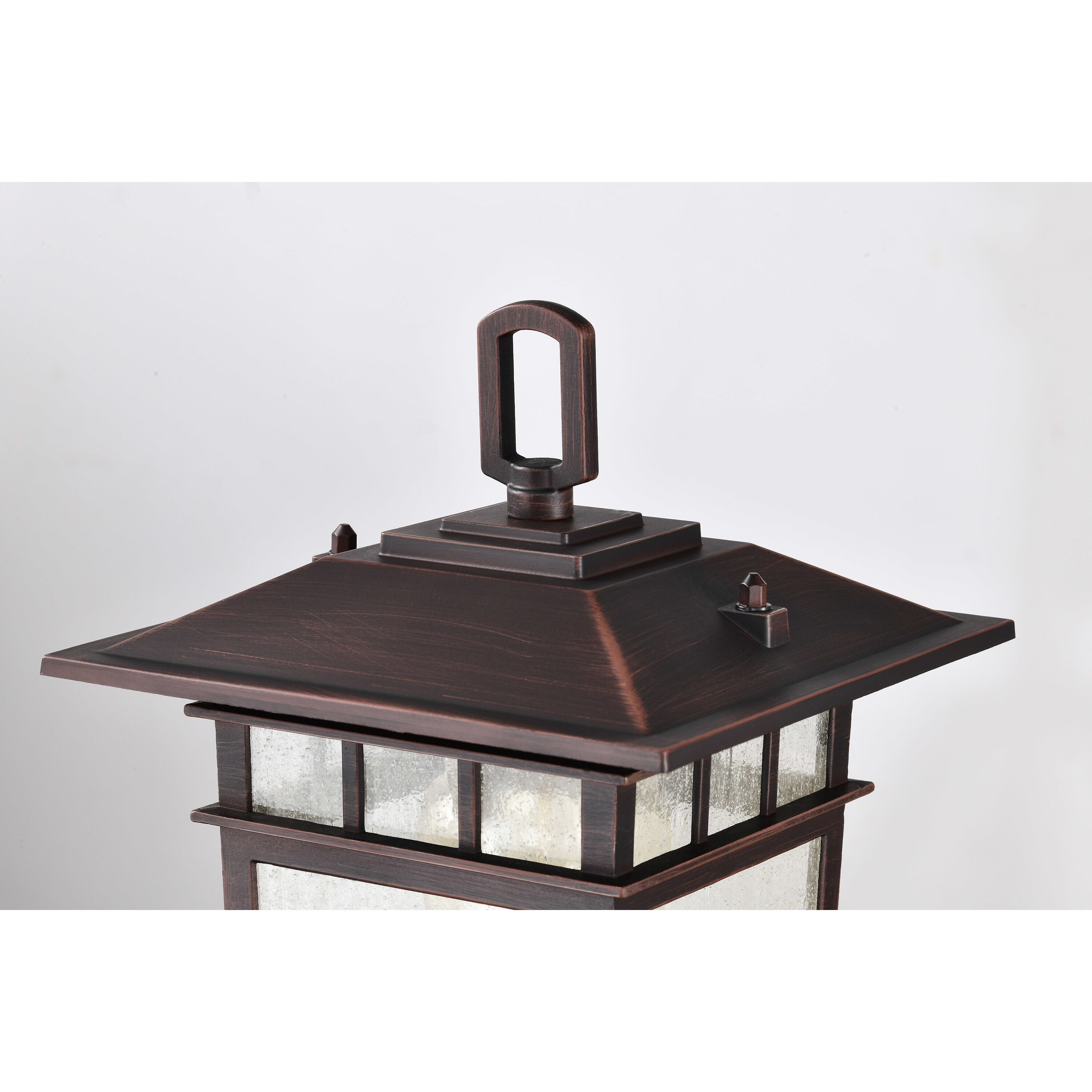 Cove Neck 14 inch Rustic Bronze Post Lantern, Small