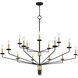 Alexander 15 Light 55 inch Matte Black Chandelier Ceiling Light