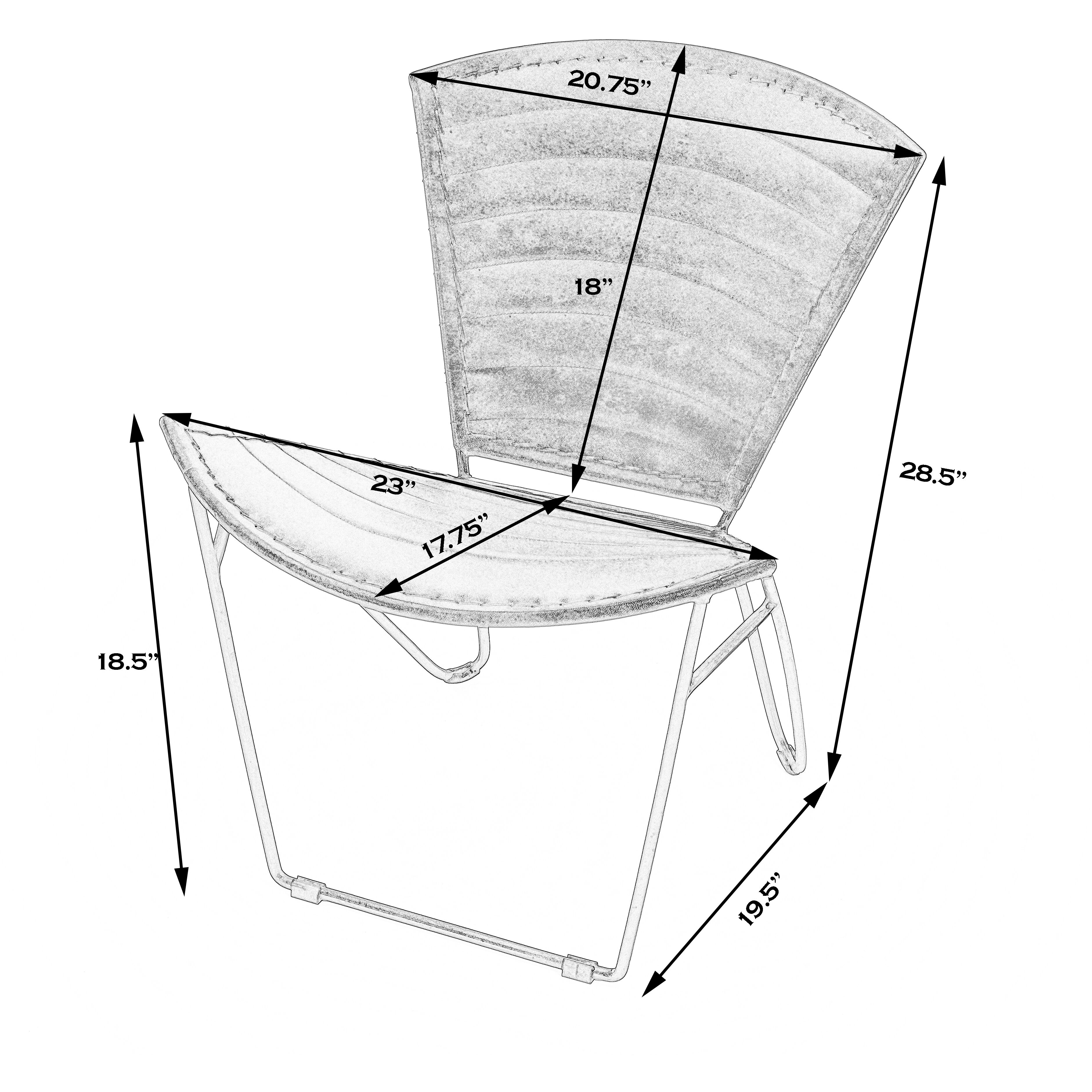 Felix Iron & Leather Accent Chair in Medium Brown