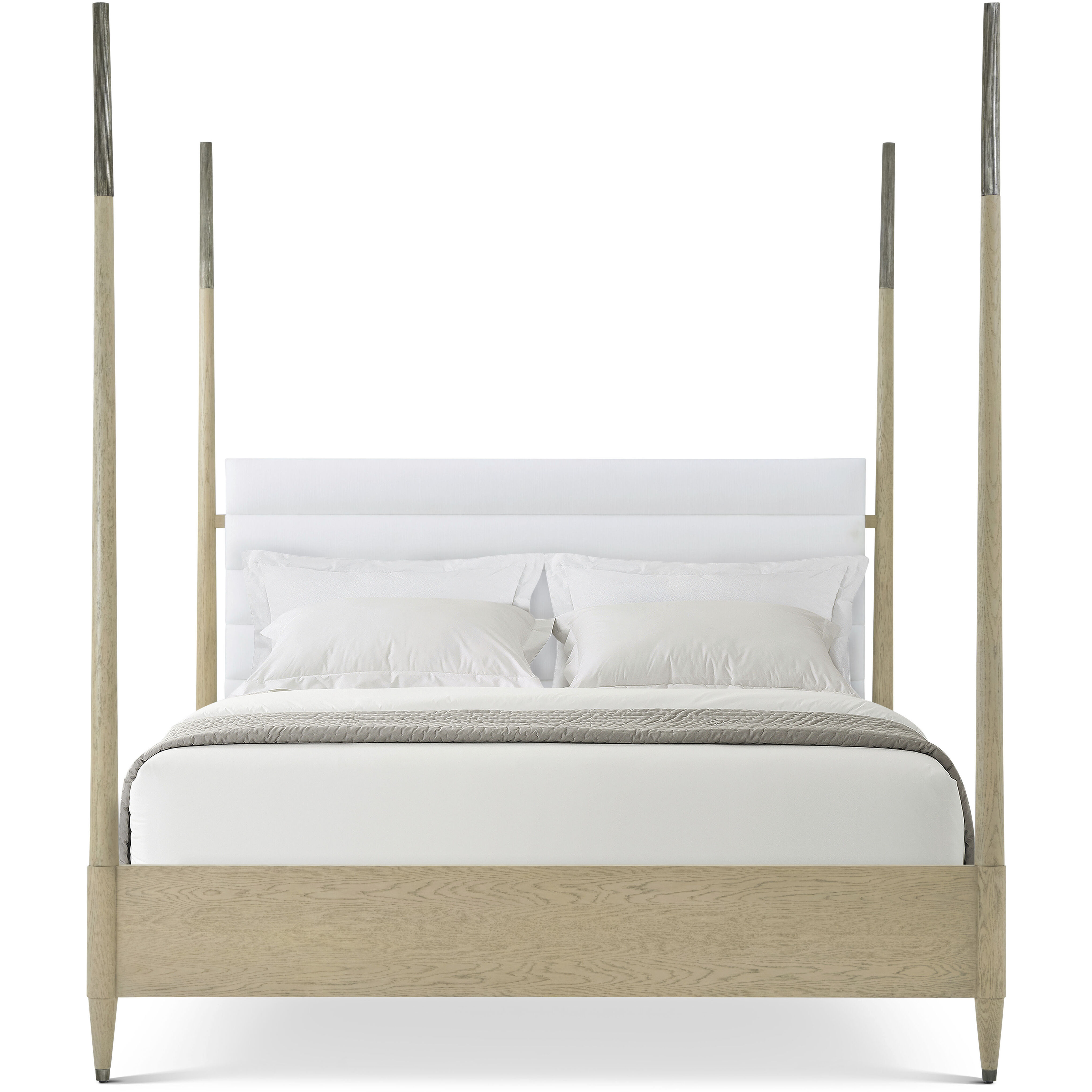 Balboa Coastal Grey Poster California King Bed, Wooden, Upholstered