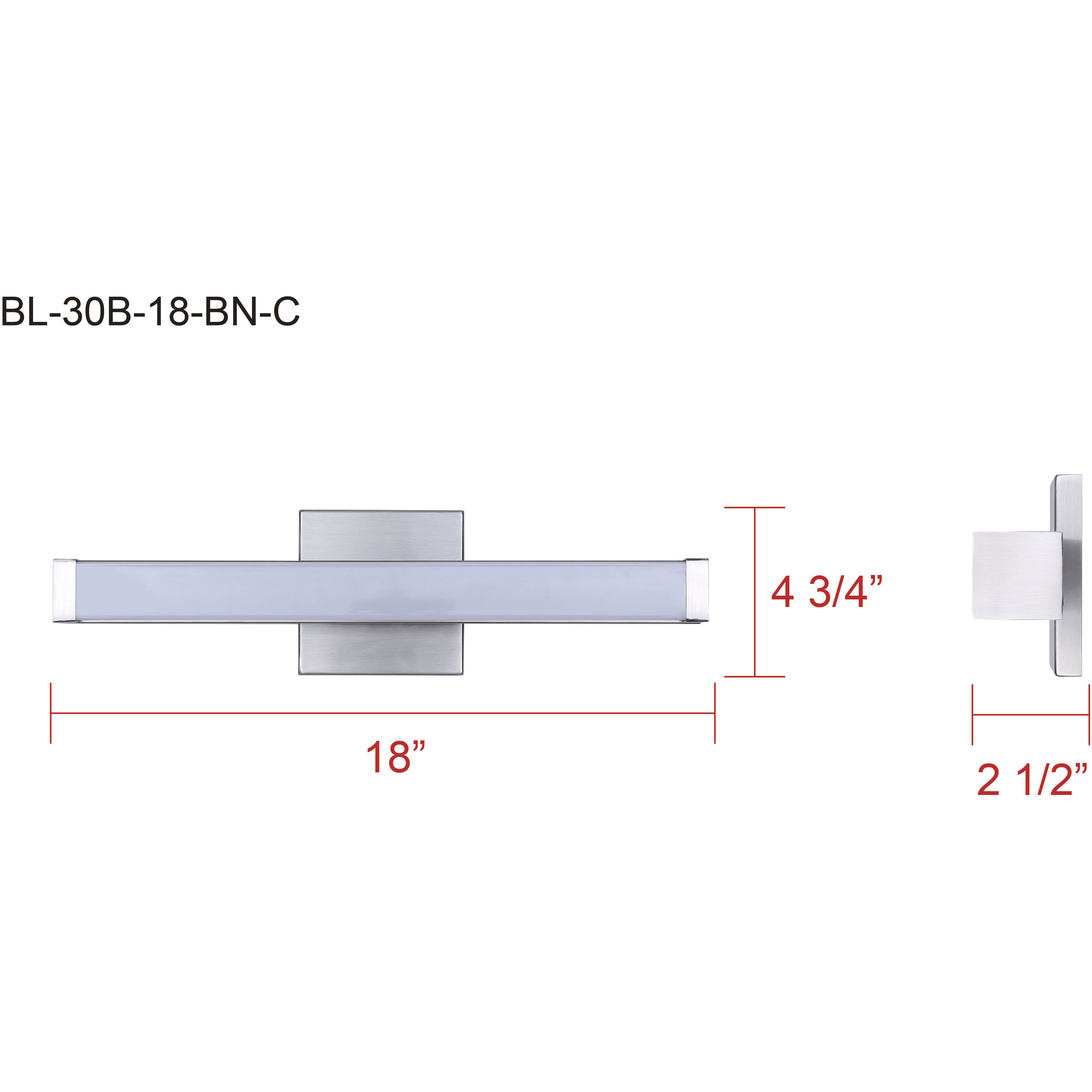 Jonah LED 18 inch Brushed Nickel Vanity Light Wall Light
