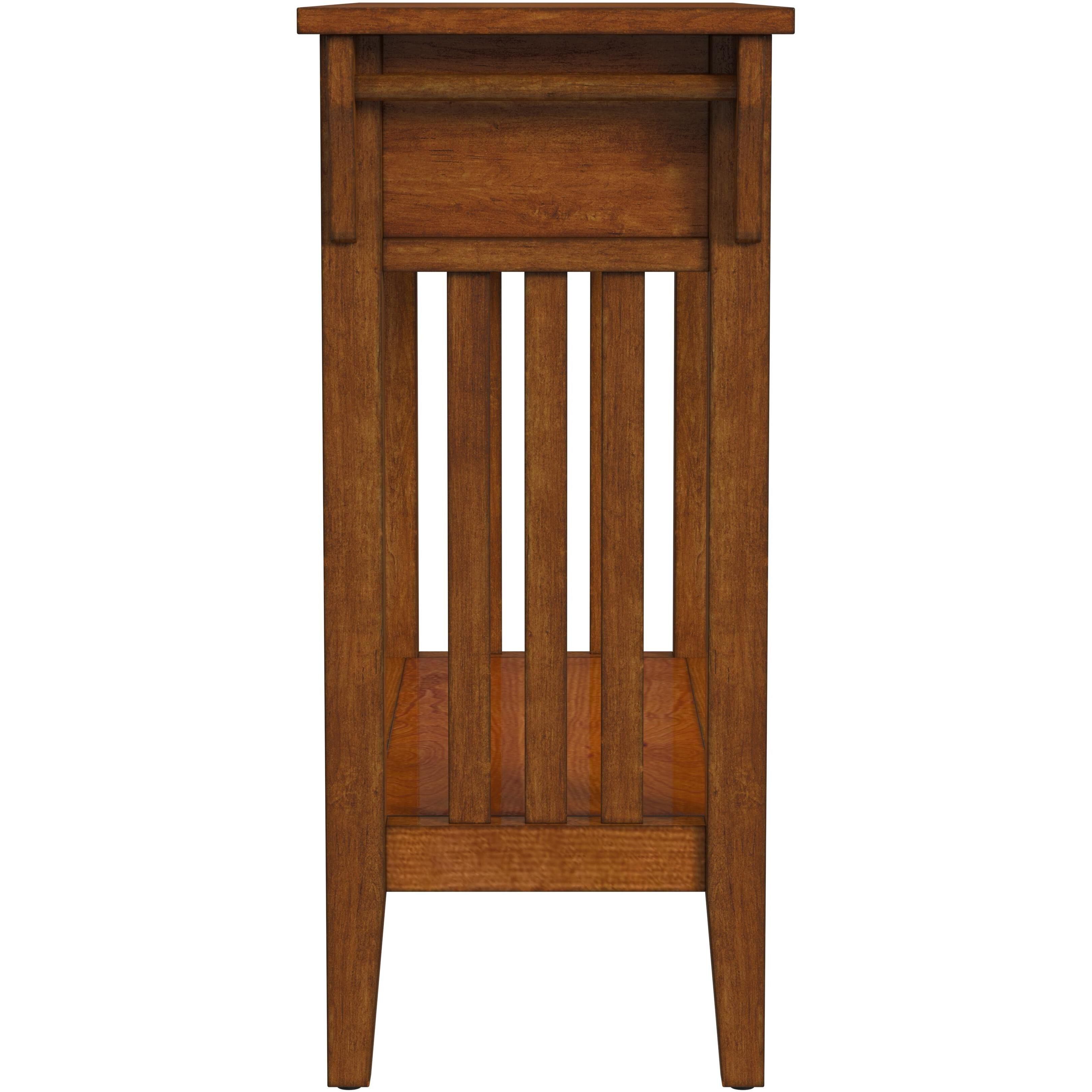 Larina Burl 2- Drawer Console Table in Medium Brown