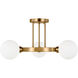 Sean Lavin Clybourn 3 Light 21 inch Satin Brass Semi-Flush Mount Ceiling Light