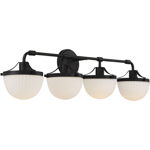 Meredith 4 Light 33 inch Matte Black Bathroom Vanity Light Wall Light