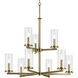 Crosby 9 Light Natural Brass Chandelier Ceiling Light