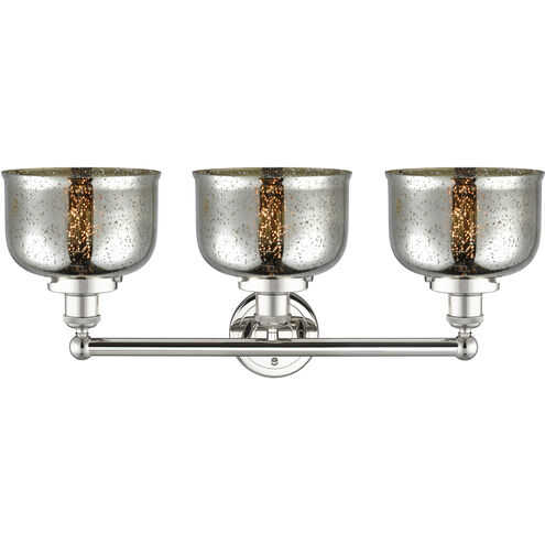 Bell 3 Light 24.5 inch Polished Nickel Bath Vanity Light Wall Light in Silver Plated Mercury