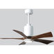 Atlas Patricia-5 42 inch Gloss White with Walnut Tone Blades Ceiling Fan, Atlas